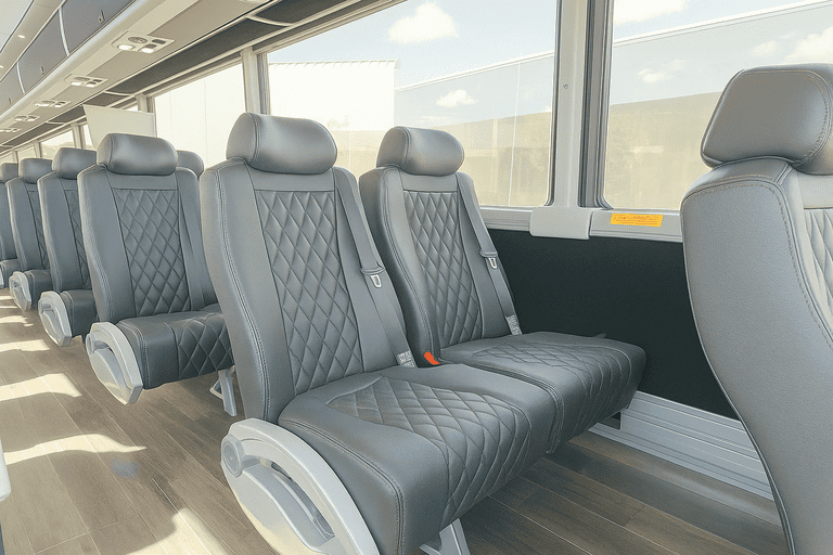 interior of Norman Shuttle Bus Rentals charter bus